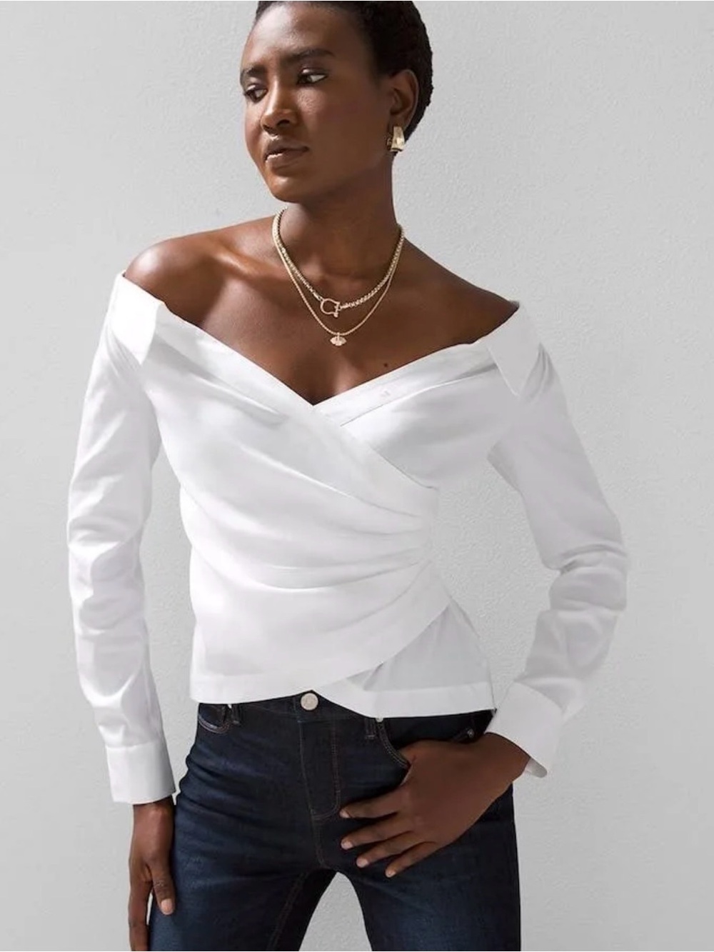 White House Black Market Off the Shoulder Top